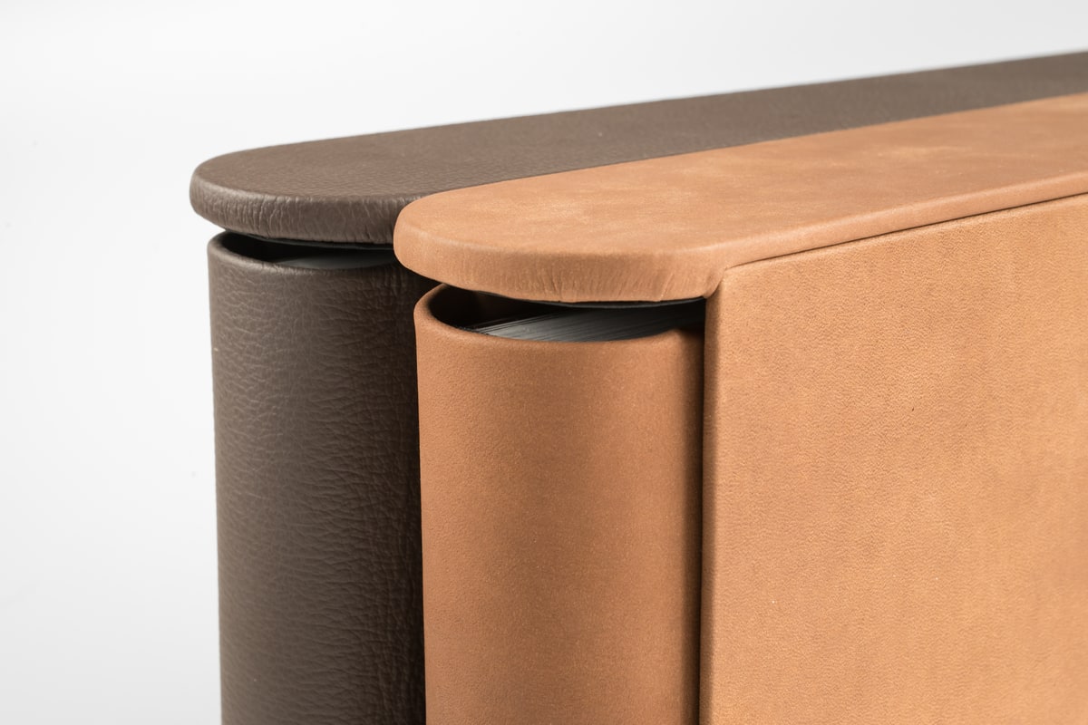 photo de détail album mariage prestige cuir