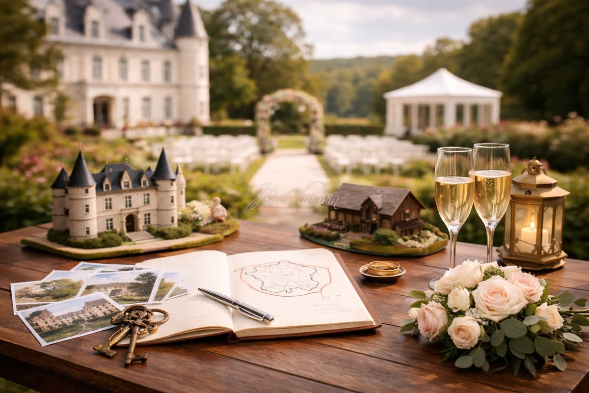 illustration d'un lieu de réception en île de france pour annuaire destinés aux futurs mariés
