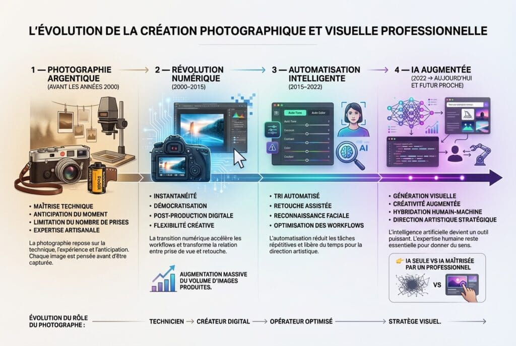 infographie sur l'évolution du role du photographe