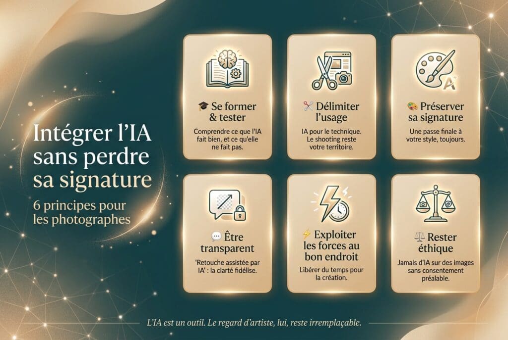 intégration intelligente de l'IA de le processus de travail d'un photographe