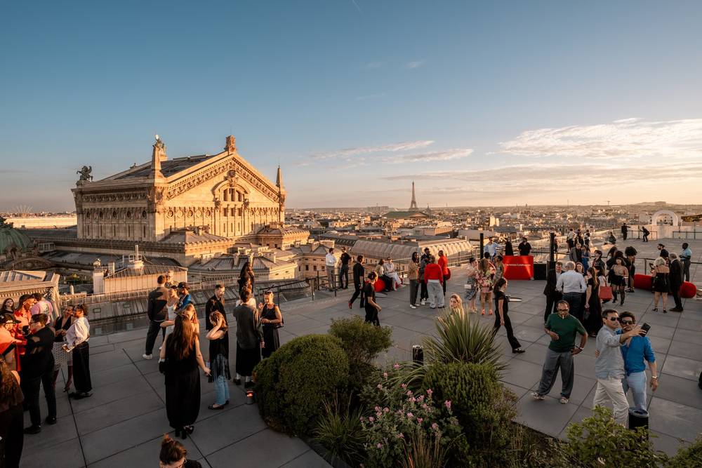 Terrasse des Galeries Lafayette Haussmann privatisée pour une soirée Christian Louboutin à Paris en présence de Jaden Smith.