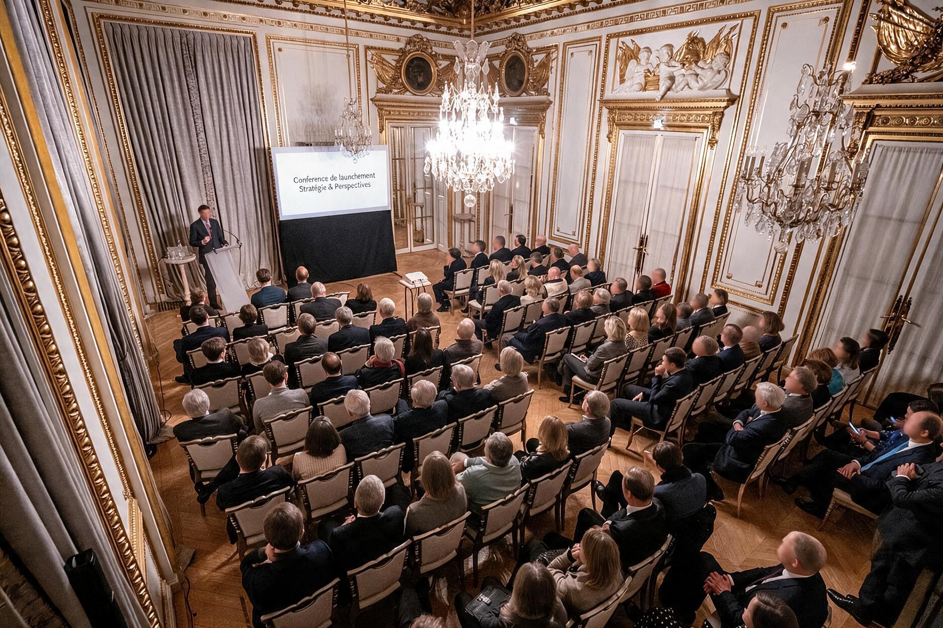 soirée d'entreprise à l'hôtel de crillon, présentation conférence